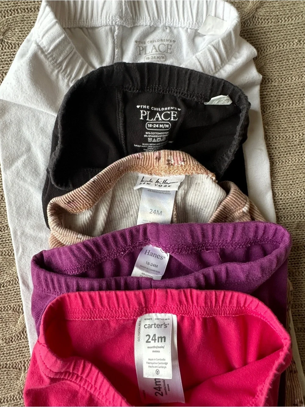 NWT Carter's 5pc Baby Girl Leggings Bundle, 24 Months